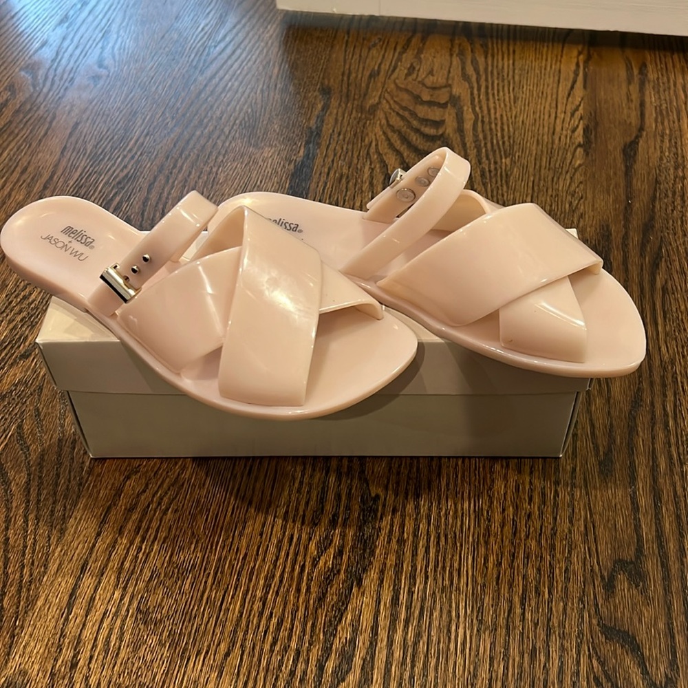 Melissa x Jason Wu rubber sandals.